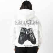 OVERSIZED LUX "VINTAGE BOXING" HOODIE - WHITE