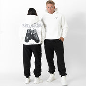 OVERSIZED LUX "VINTAGE BOXING" HOODIE - WHITE