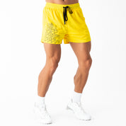 MUAY THAI SHORTS (MID THIGH CUT) - HIGHLIGHTER YELLOW