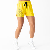 MUAY THAI SHORTS (MID THIGH CUT) - HIGHLIGHTER YELLOW