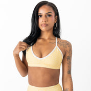 POLKA DOT SPORTS BRA - YELLOW / WHITE