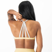 POLKA DOT SPORTS BRA - YELLOW / WHITE