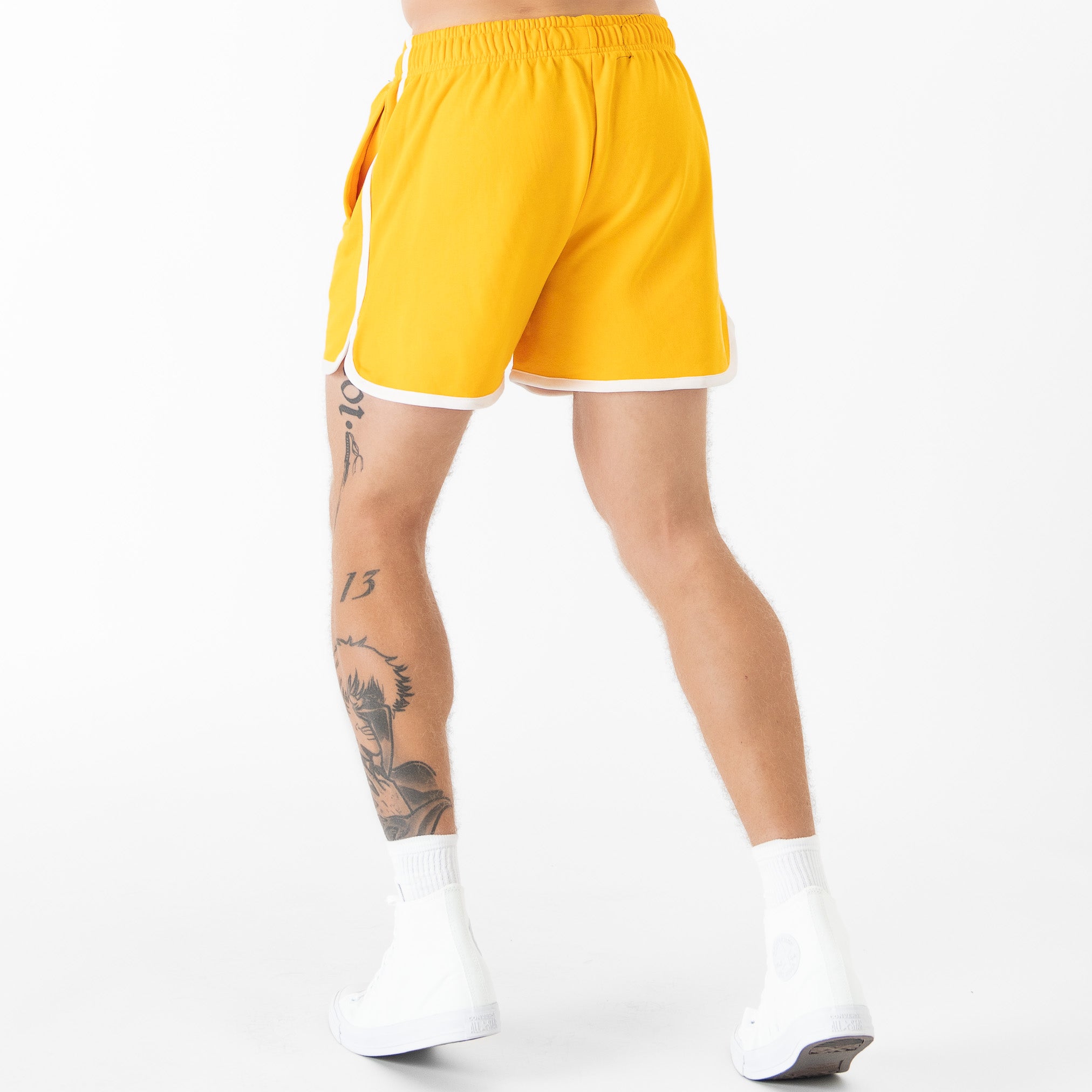 VINTAGE COTTON SHORTS (MID THIGH CUT) - YELLOW