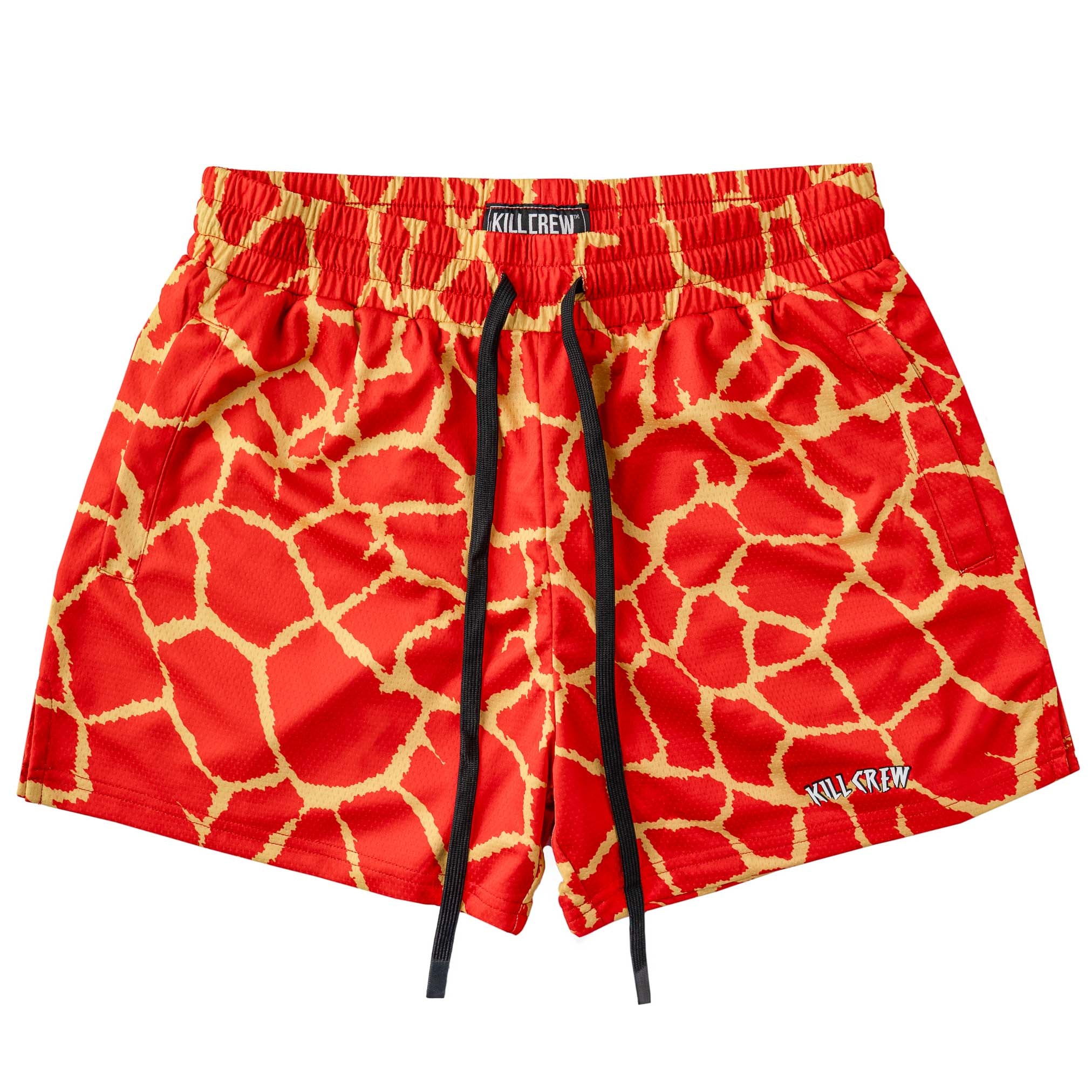 MUAY THAI SHORTS (MID THIGH CUT) - RED GIRAFFE – Kill Crew