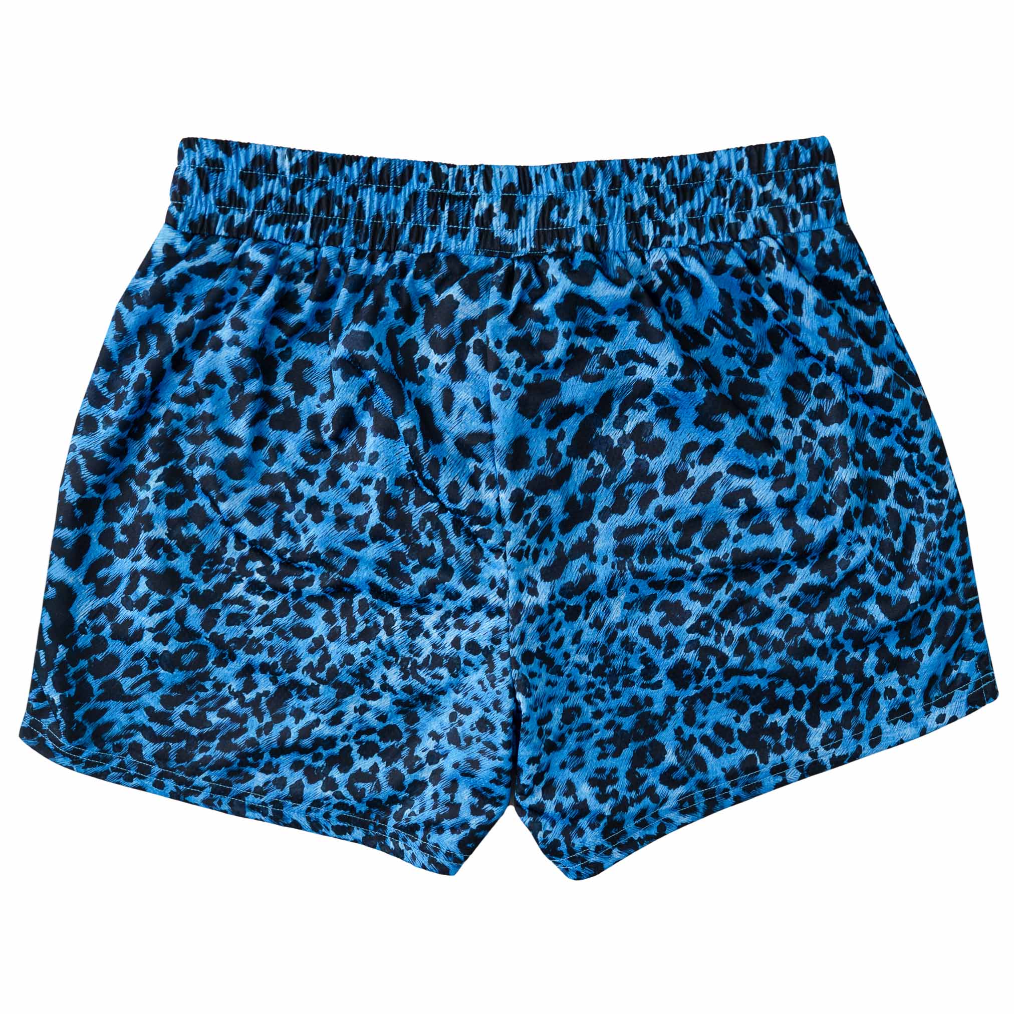MUAY THAI SHORTS (MID THIGH CUT) - BLUE LEOPARD