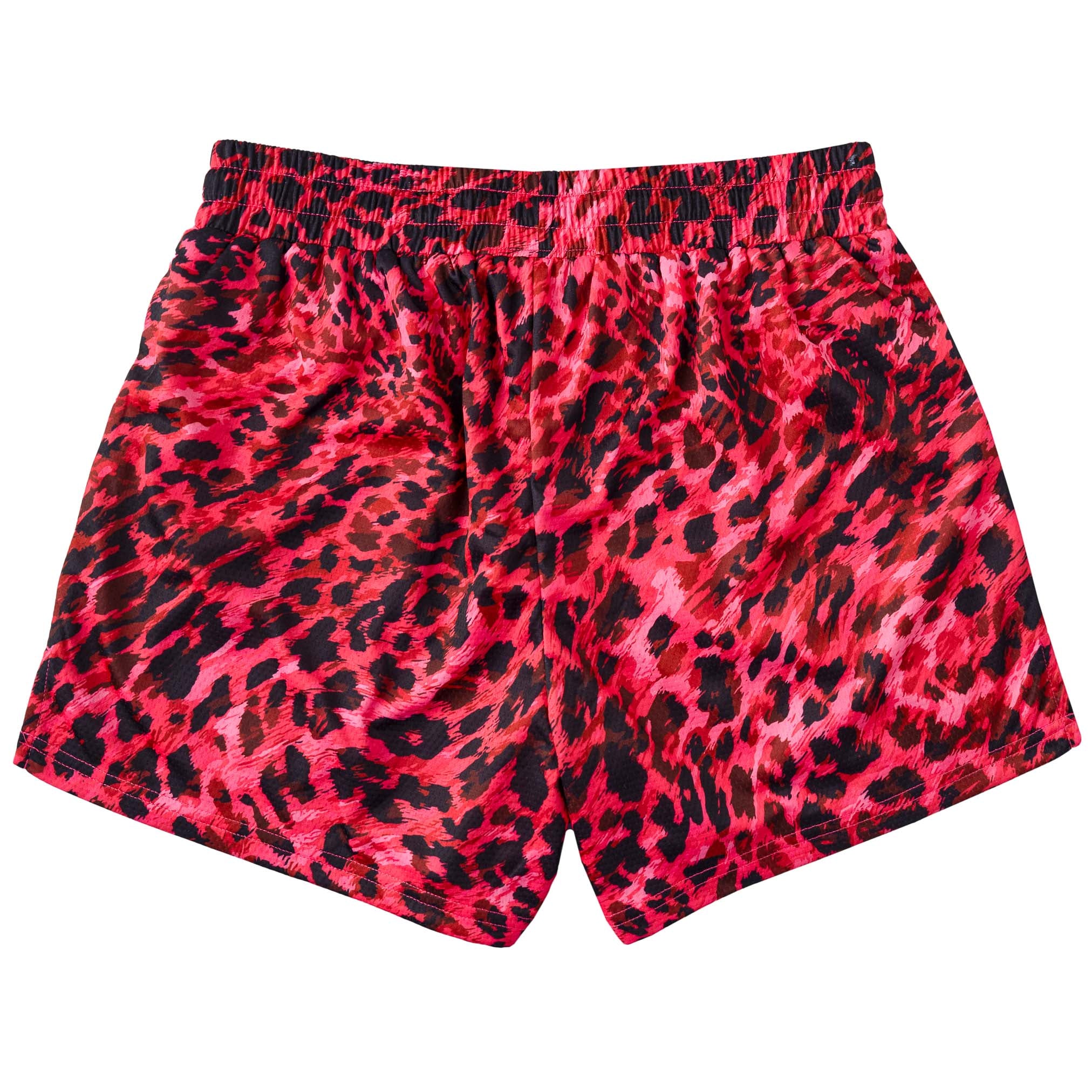 MUAY THAI SHORTS (MID THIGH CUT) - PINK LEOPARD