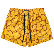 MUAY THAI SHORTS (MID THIGH CUT) - YELLOW GIRAFFE