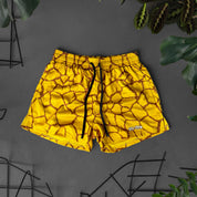 MUAY THAI SHORTS (MID THIGH CUT) - YELLOW GIRAFFE