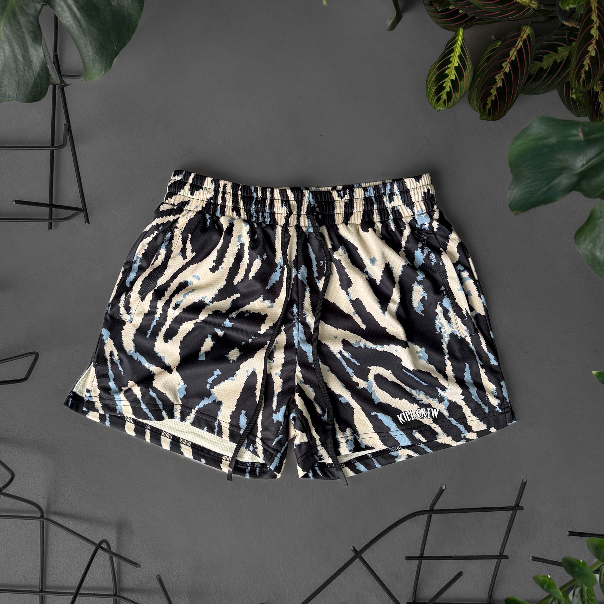 MUAY THAI SHORTS (MID THIGH CUT) - ZEBRA V2