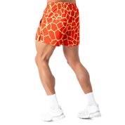 MUAY THAI SHORTS (MID THIGH CUT) - RED GIRAFFE