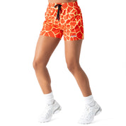 MUAY THAI SHORTS (MID THIGH CUT) - RED GIRAFFE