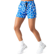MUAY THAI SHORTS (MID THIGH CUT) - BLUE GIRAFFE