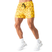 MUAY THAI SHORTS (MID THIGH CUT) - YELLOW GIRAFFE