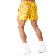 MUAY THAI SHORTS (MID THIGH CUT) - YELLOW GIRAFFE