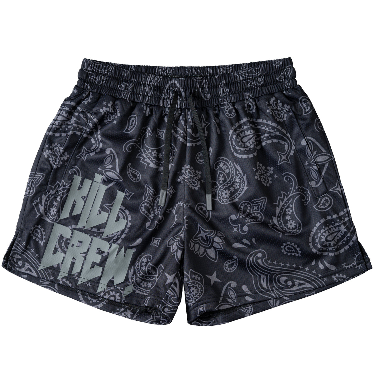 White Bandana And Black Red Print Muay Thai Boxing Shorts