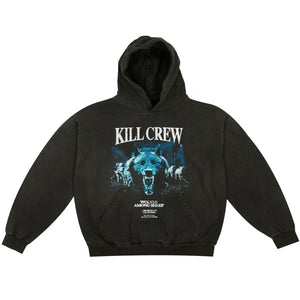 OVERSIZED LUX MIDST OF WOLVES HOODIE - BLACK