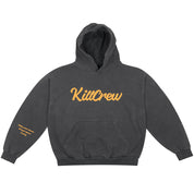 OVERSIZED LUX "SCRIPT" HOODIE - GREY / GOLD