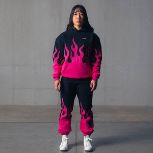 PREMIUM HEATER SWEATS - BLACK / PINK