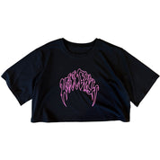 WOLF CROP TOP - BLACK / PINK