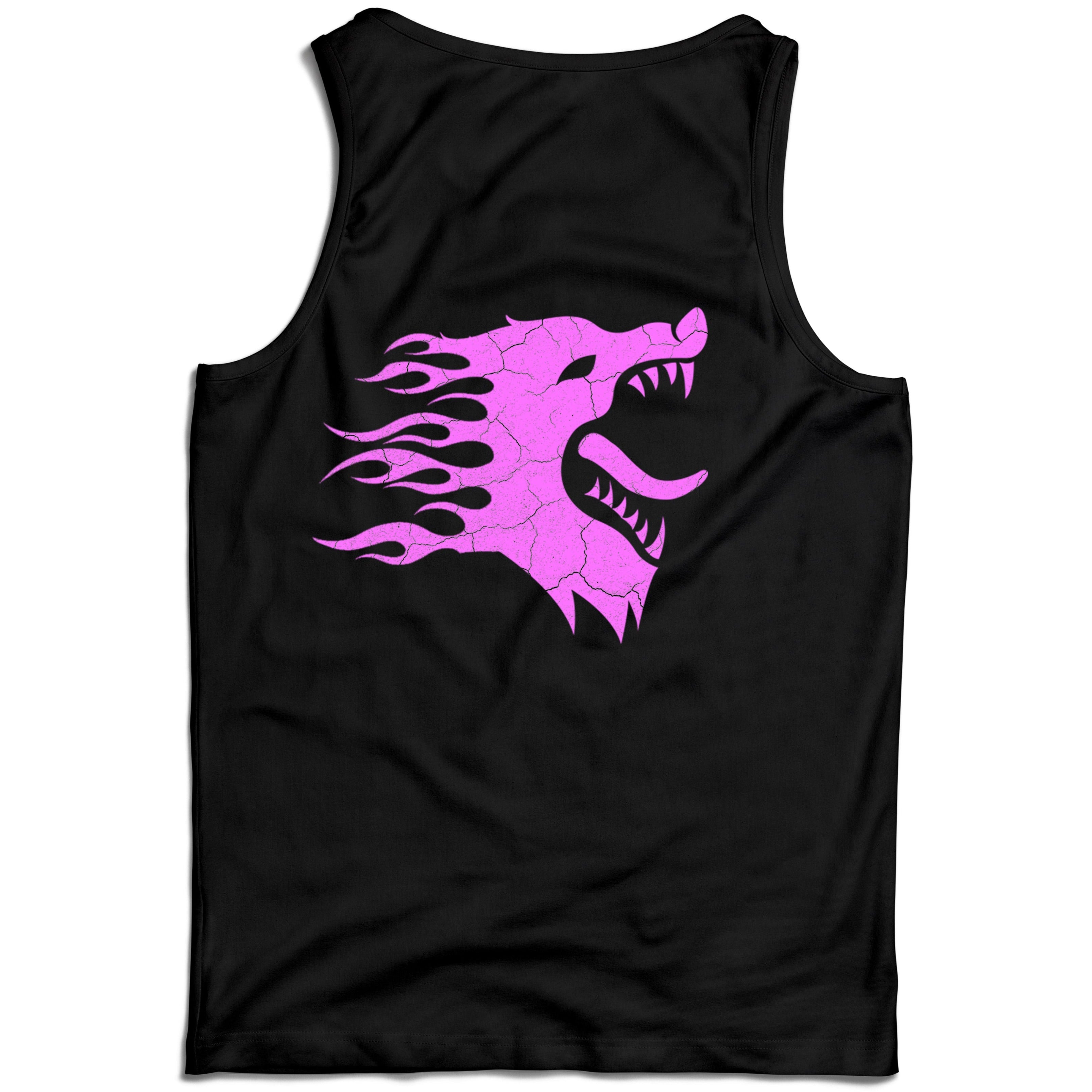 WAR WOLF TANK TOP - BLACK / PINK