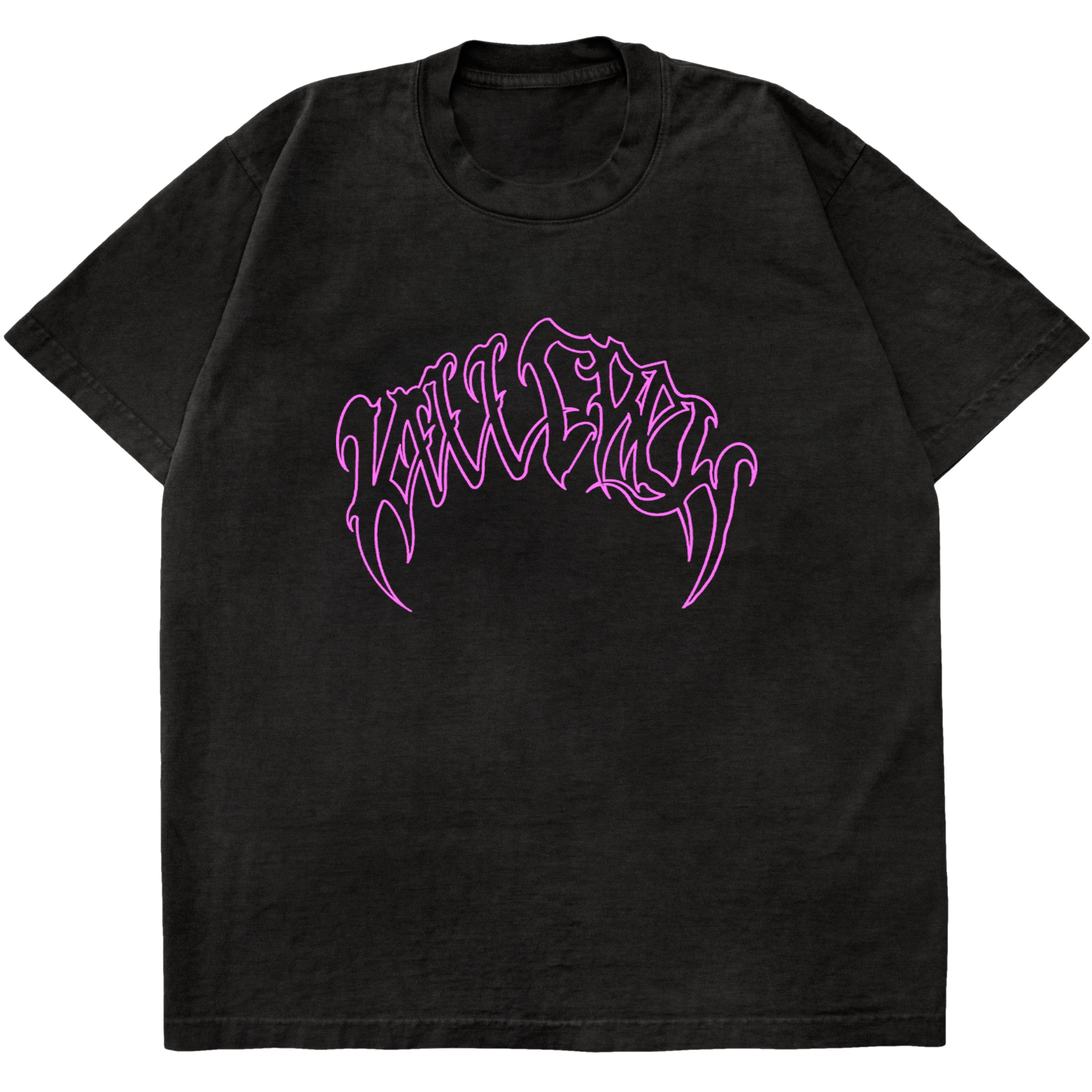 OVERSIZED "CLASSIC" T-SHIRT - BLACK / PINK