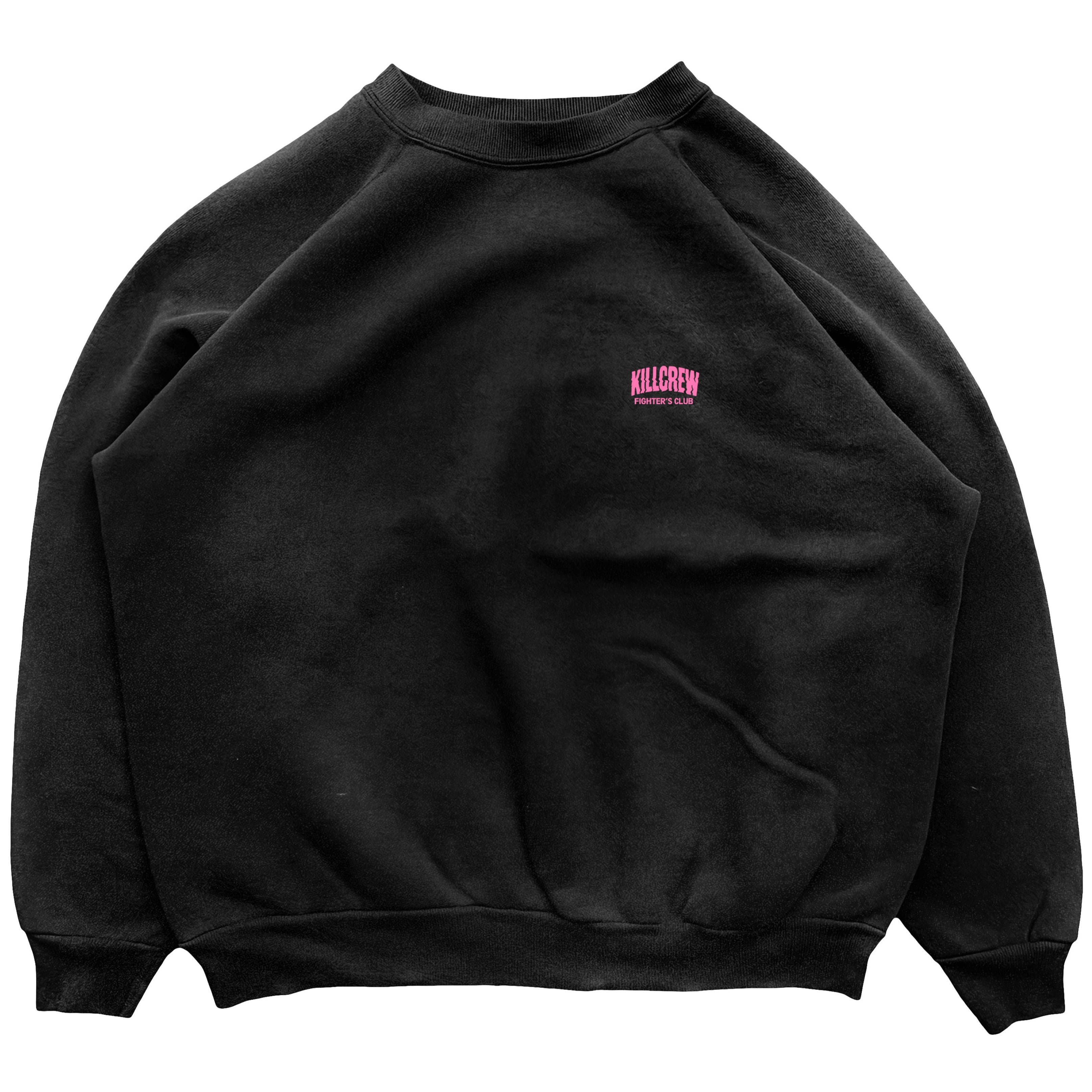 OVERSIZED LUX RIGOROUS TRAINING CREW NECK - BLACK / PINK