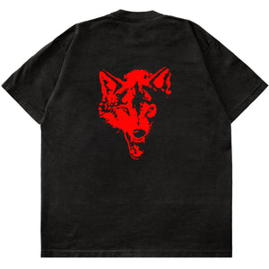 OVERSIZED "CLASSIC" T-SHIRT - BLACK / RED