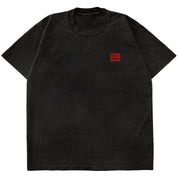 OVERSIZED WAR WOLF T-SHIRT - BLACK / RED