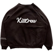 OVERSIZED LUX "SCRIPT" CREW NECK - BLACK / WHITE