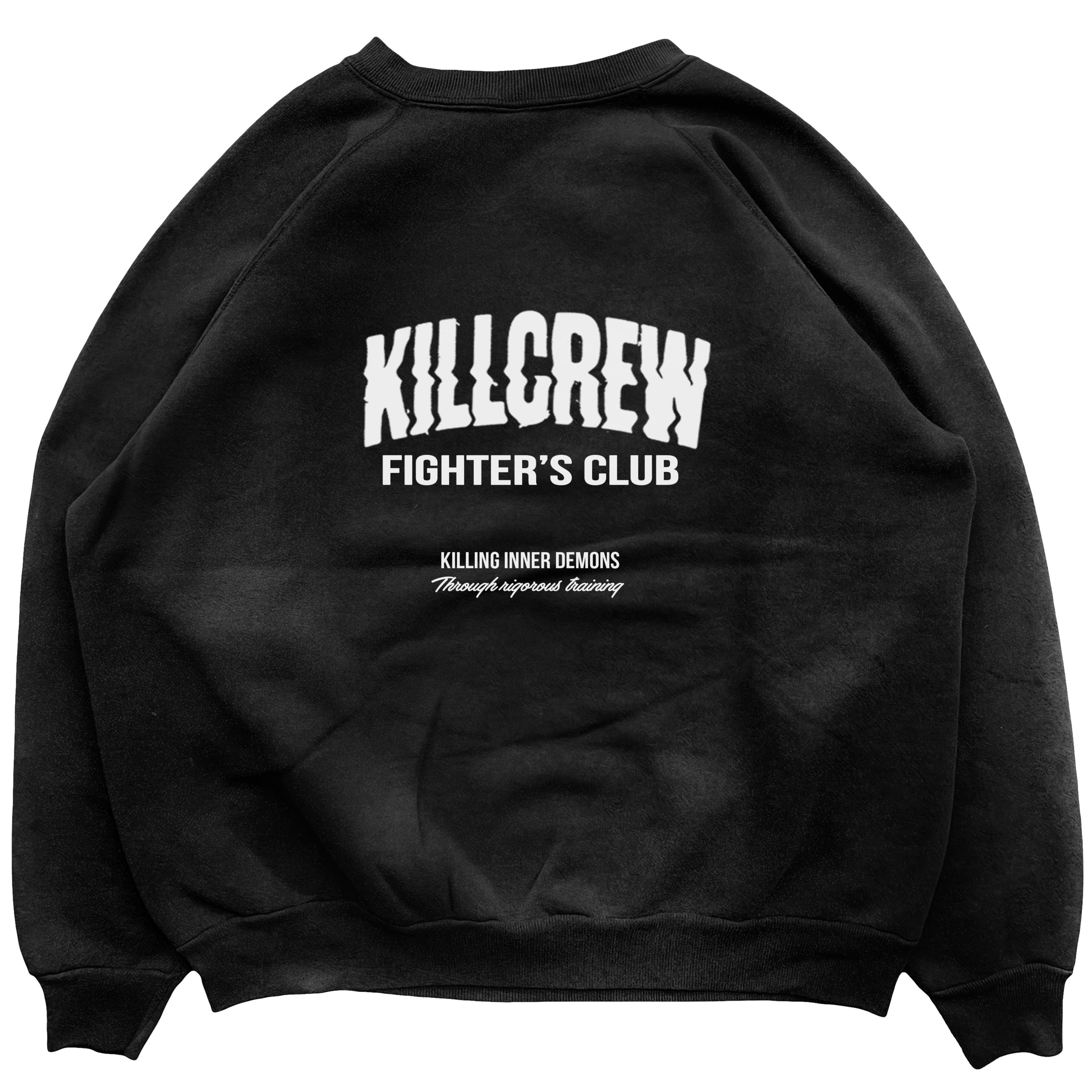 OVERSIZED LUX RIGOROUS TRAINING CREW NECK - BLACK / WHITE