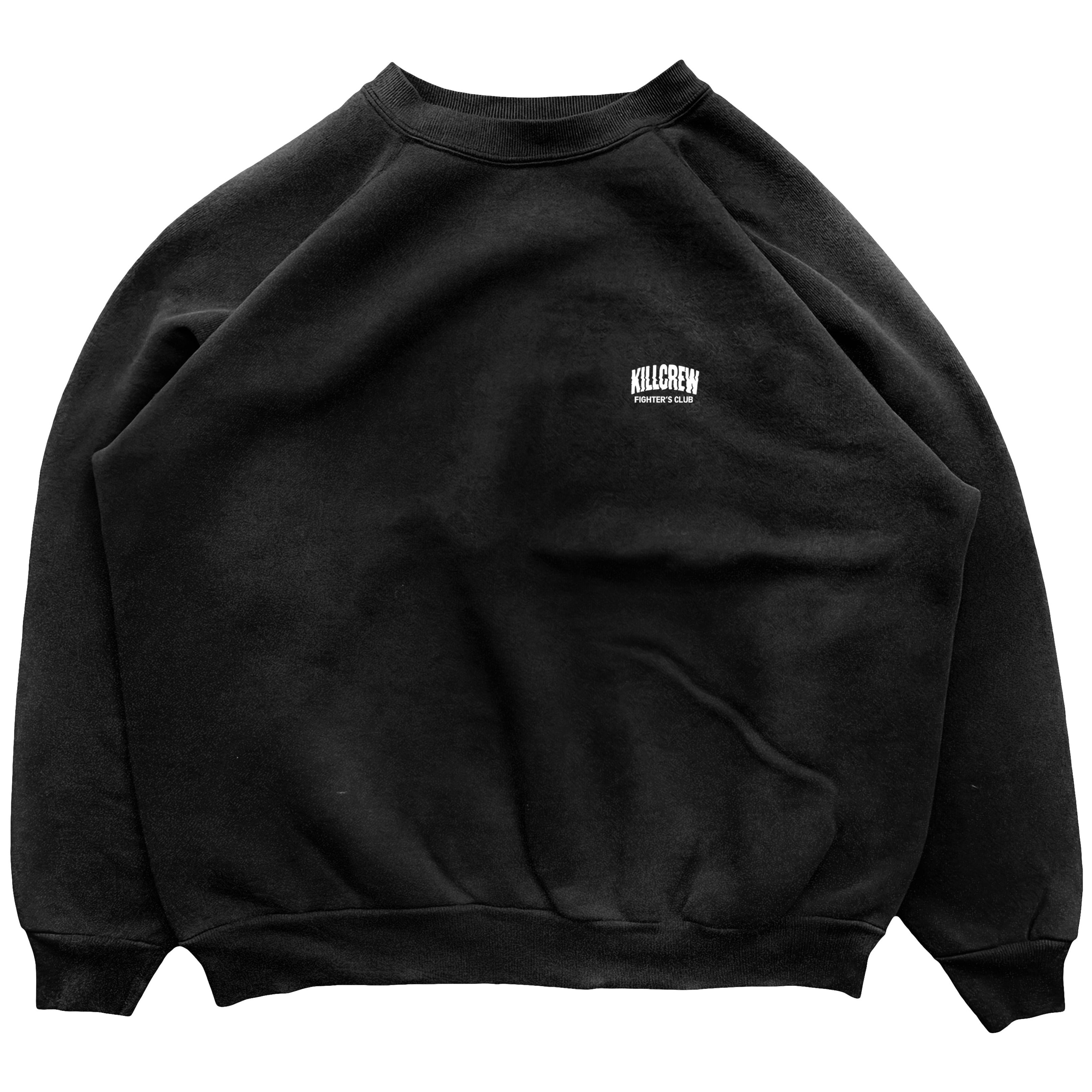 OVERSIZED LUX RIGOROUS TRAINING CREW NECK - BLACK / WHITE