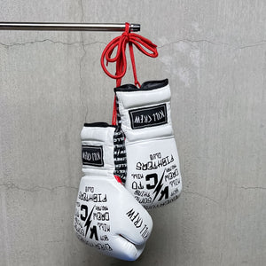LACE UP BOXING GLOVES - WHITE