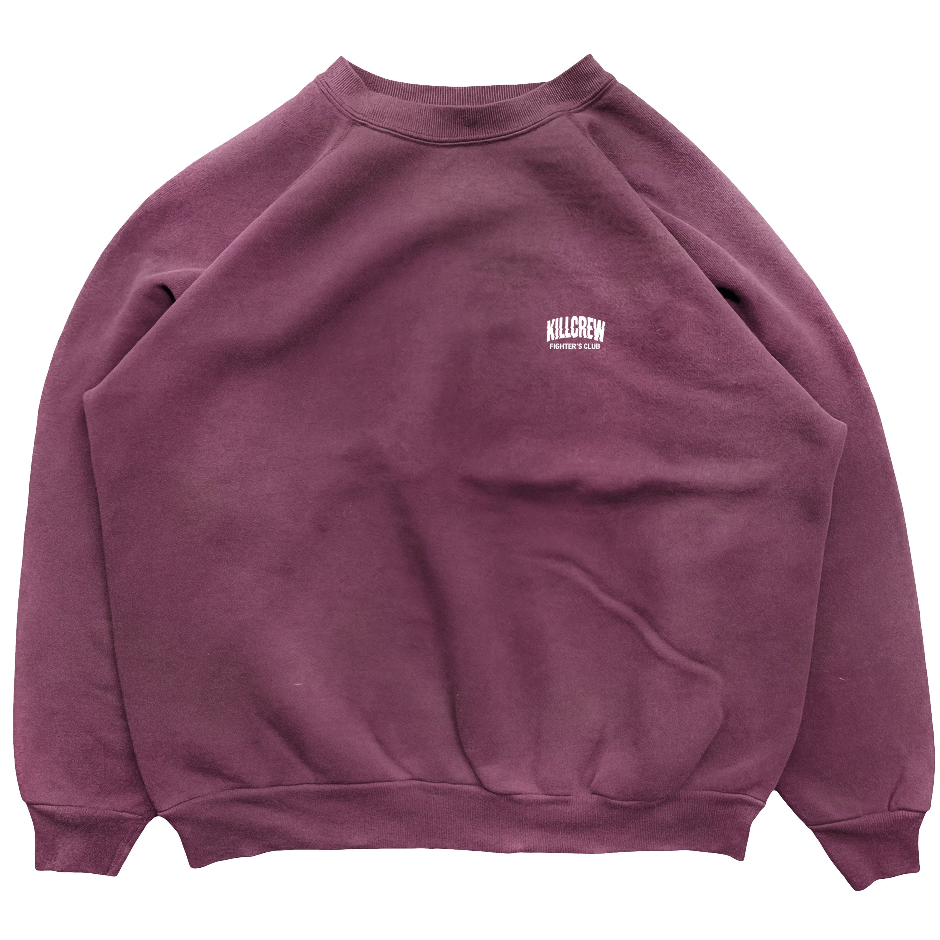 OVERSIZED LUX RIGOROUS TRAINING CREW NECK - BURGUNDY / WHITE