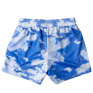 MUAY THAI SHORTS (MID THIGH CUT) CLOUD - BLUE