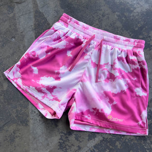 MUAY THAI SHORTS (MID THIGH CUT) CLOUD - PINK