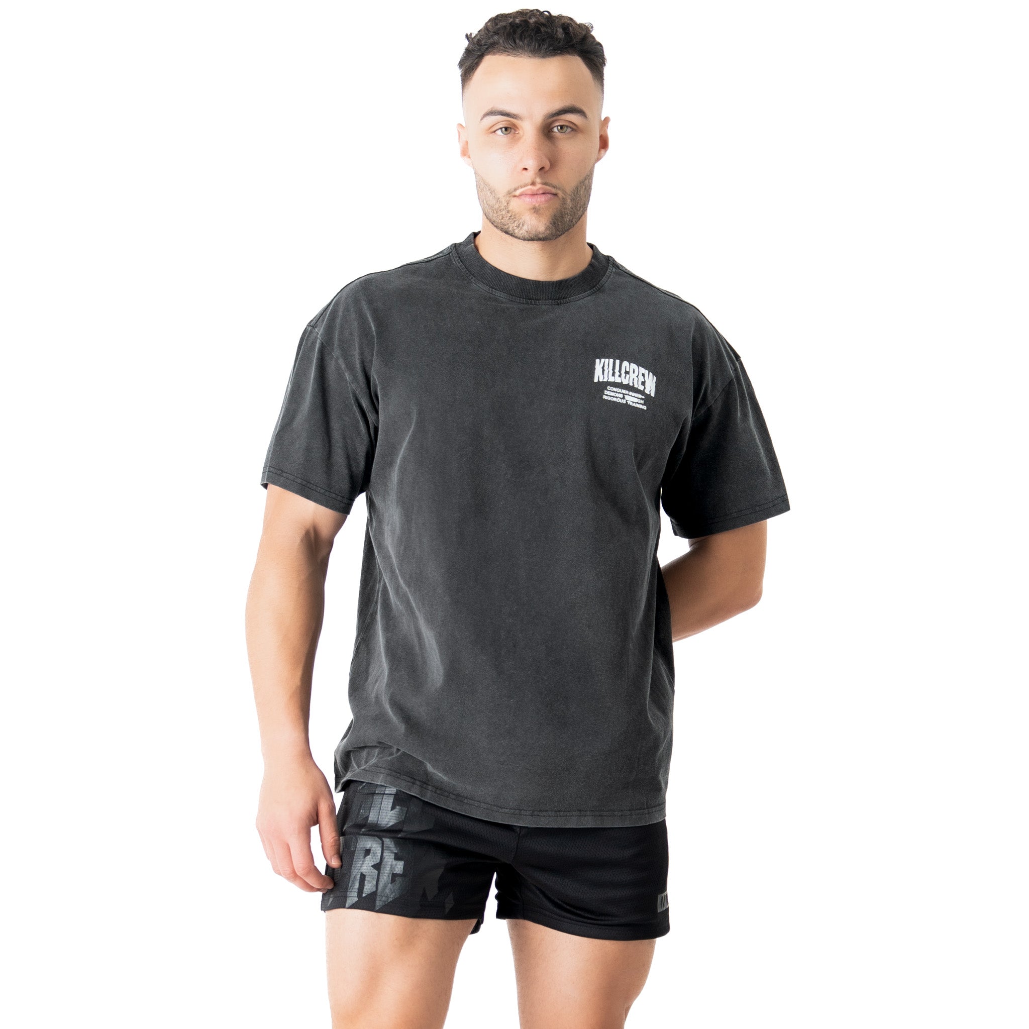 RELAXED FIT LUX CONQUER INNER DEMONS T-SHIRT - BLACK / RED