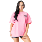 RELAXED FIT LUX CONQUER INNER DEMONS T-SHIRT - PINK / WHITE