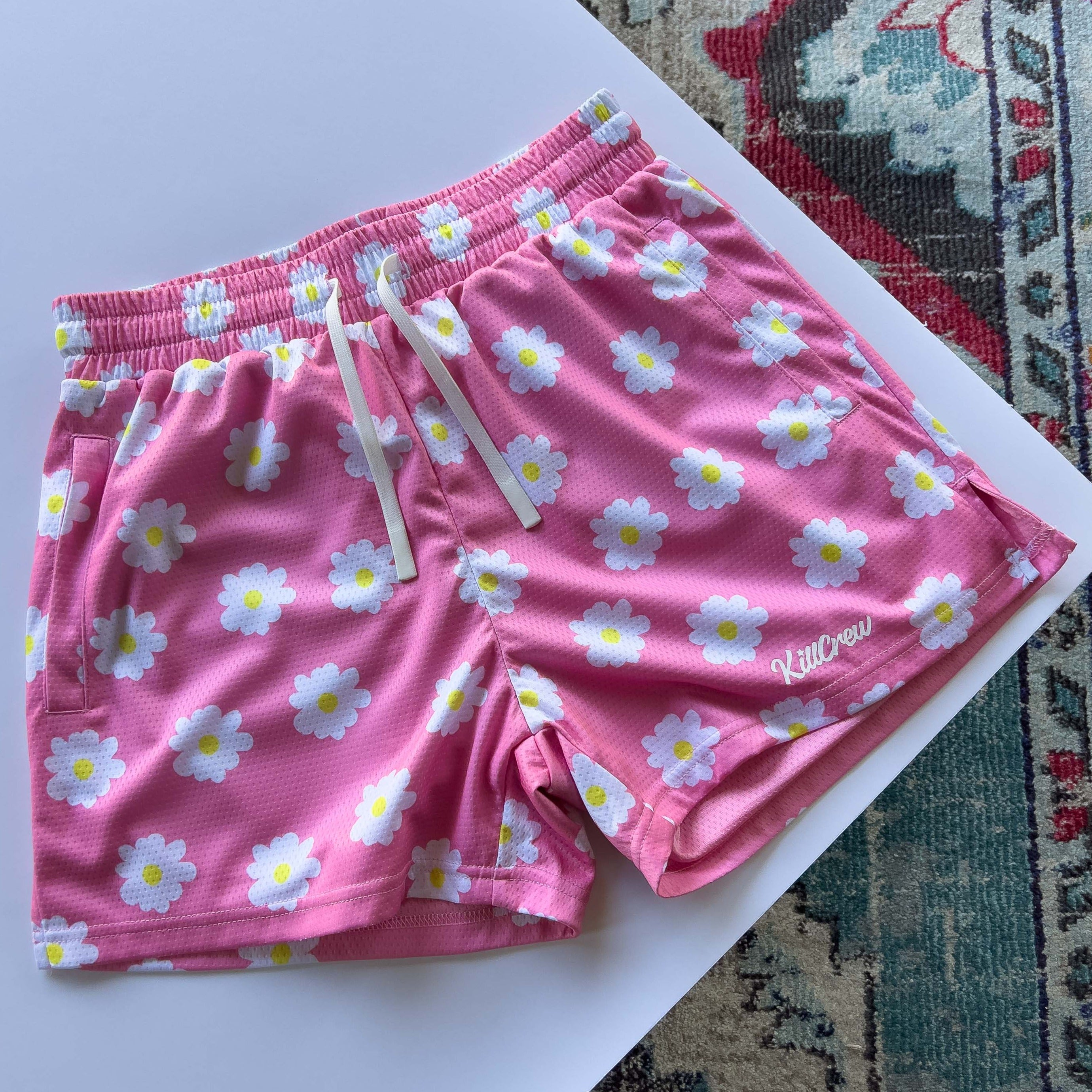 MUAY THAI SHORTS (MID THIGH CUT) DAISY - PINK – Kill Crew