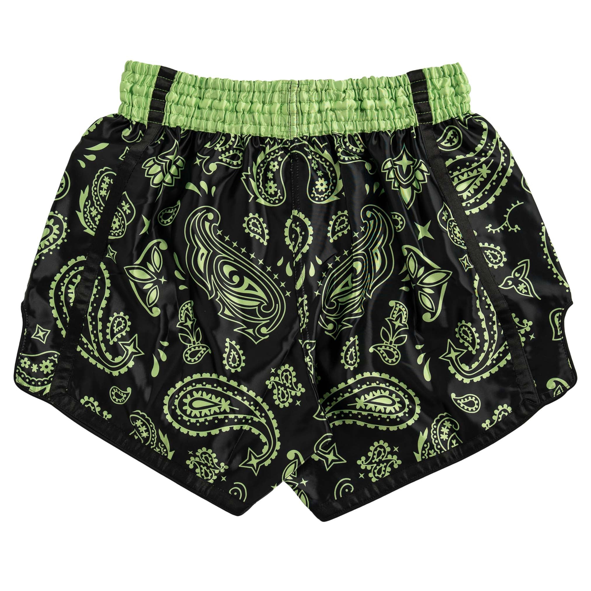 BANDANA FIGHT SHORTS - BLACK / NEON GREEN – Kill Crew
