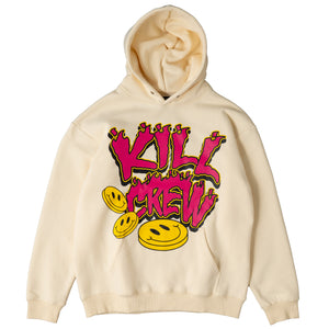 OVERSIZED LUX "HAPPY PILLS" HOODIE - CREAM