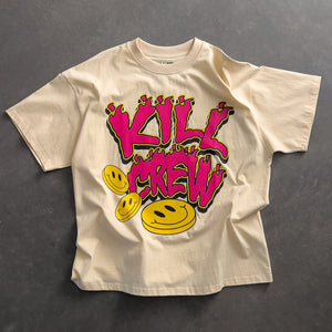 OVERSIZED "HAPPY PILLS" T-SHIRT - CREAM