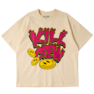 OVERSIZED "HAPPY PILLS" T-SHIRT - CREAM