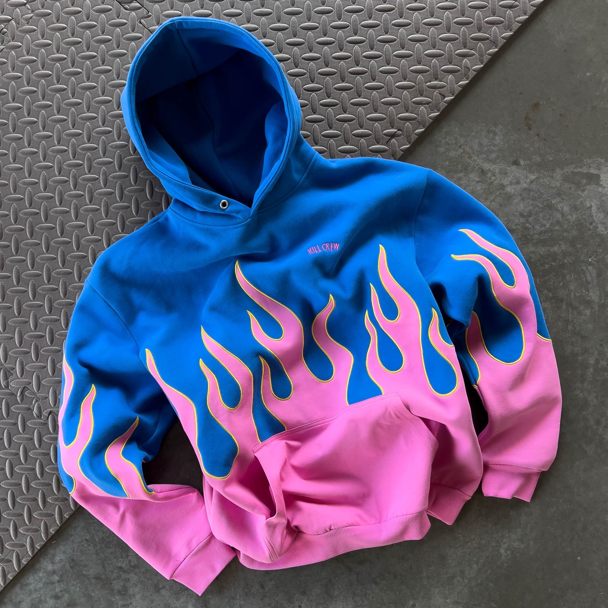 OVERSIZED PREMIUM HEATER HOODIE BLUE PINK Kill Crew