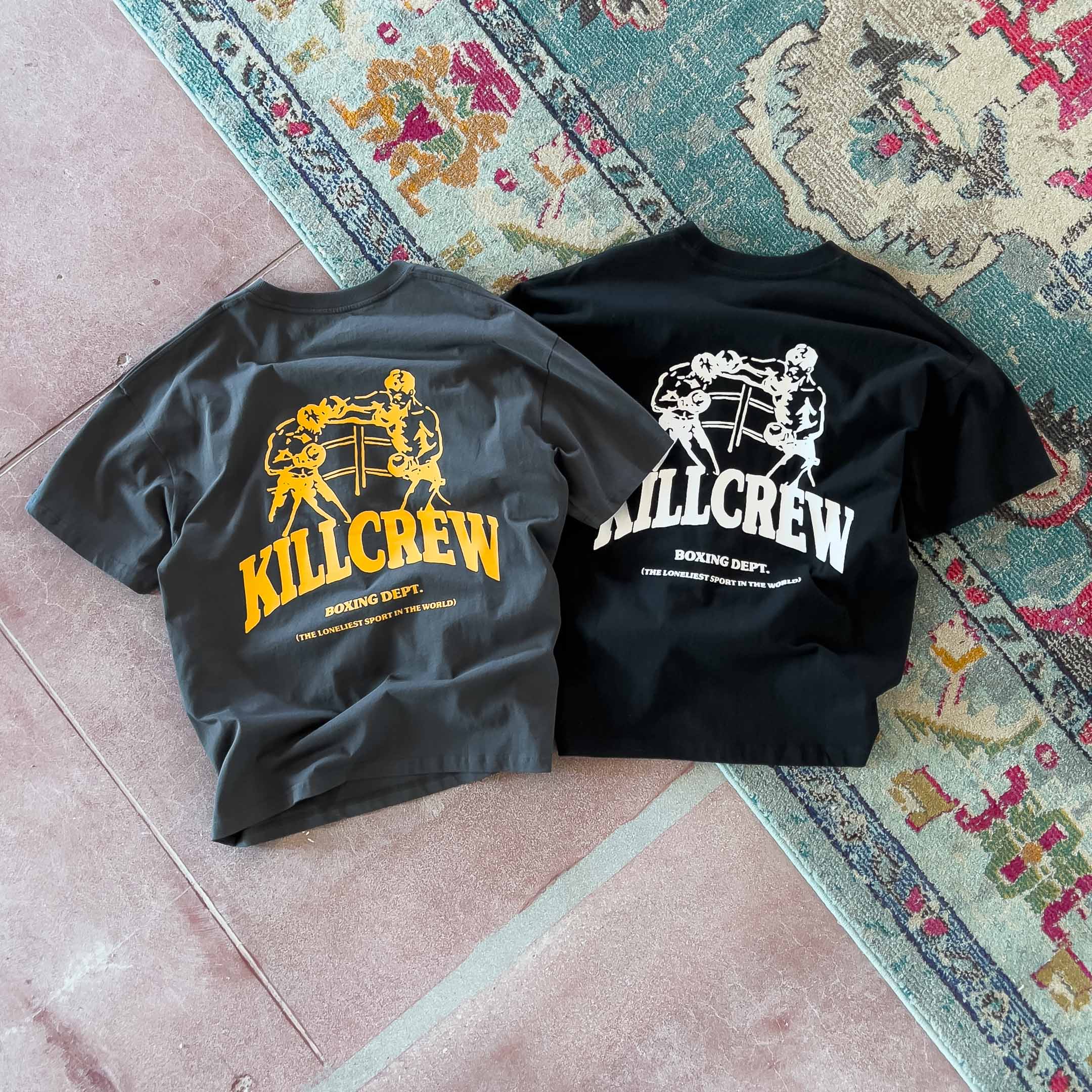RELAXED FIT BOXING DEPARTMENT T-SHIRT - BLACK / WHITE – Kill Crew