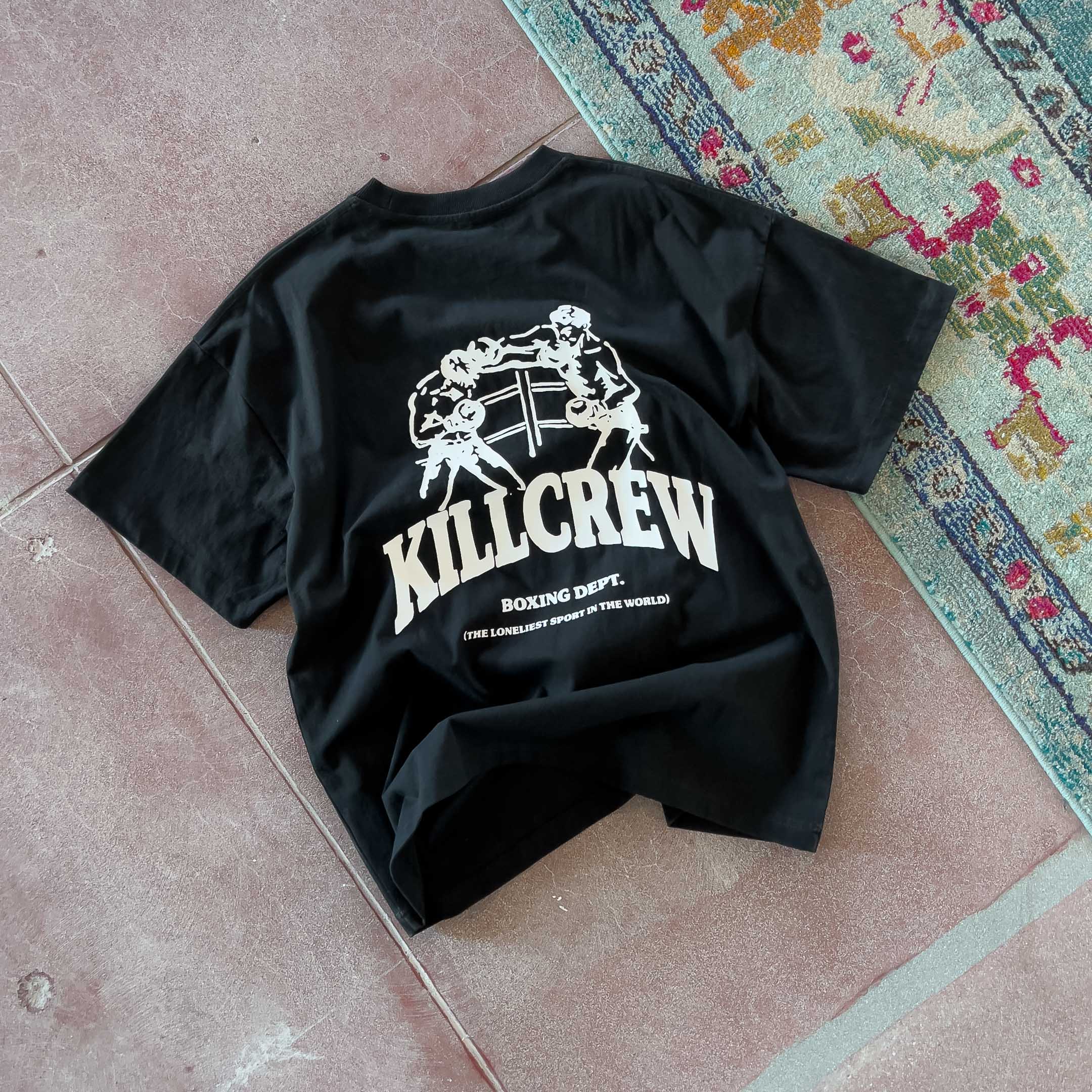 RELAXED FIT BOXING DEPARTMENT T-SHIRT - BLACK / WHITE – Kill Crew