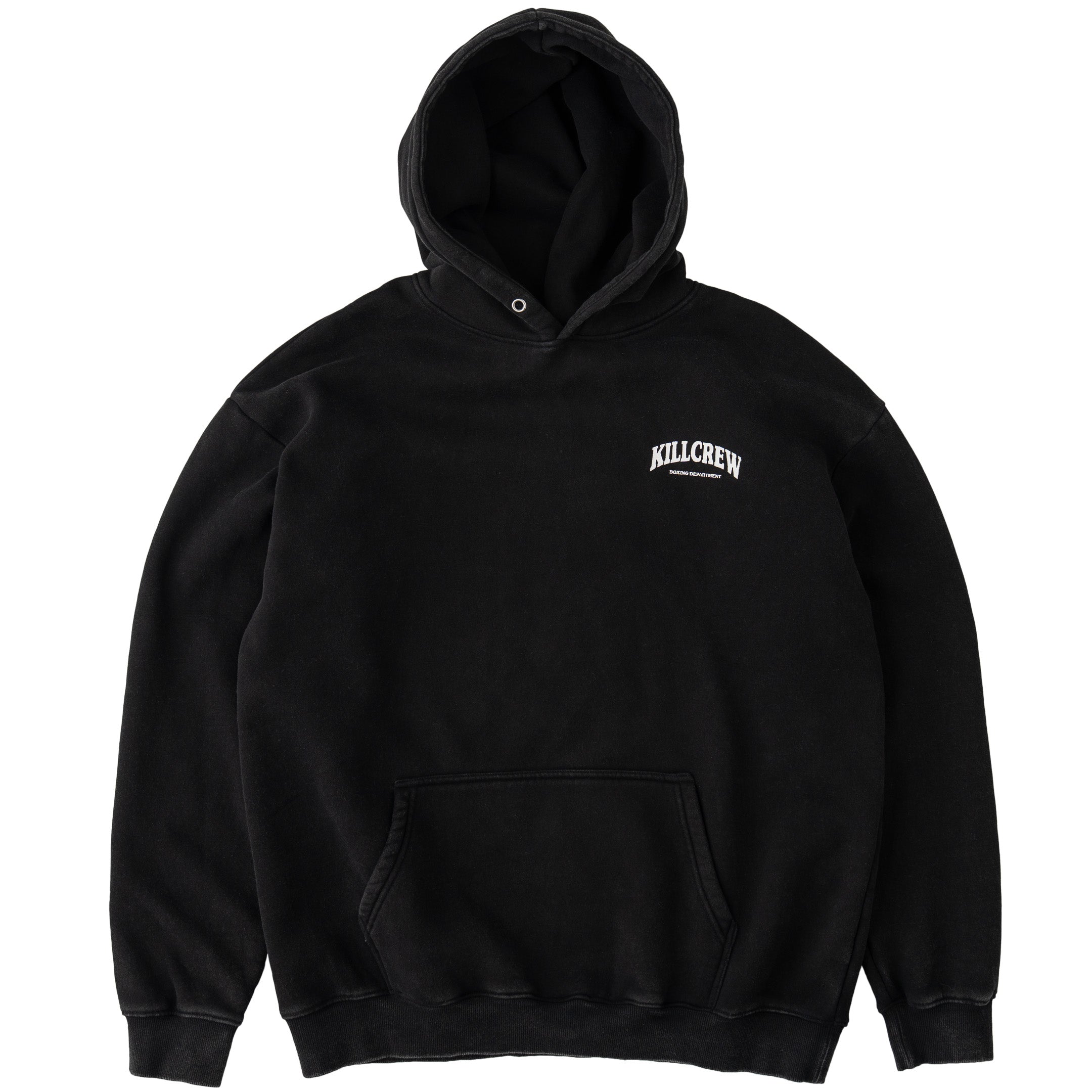 OVERSIZED LUX BOXING DEPARTMENT HOODIE - BLACK / WHITE – Kill Crew