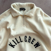 KILL CREW LUX QUARTER ZIP UP - CREAM / BLACK