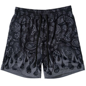 BANDANA FLAME SHORT (REGULAR CUT) - BLACKOUT