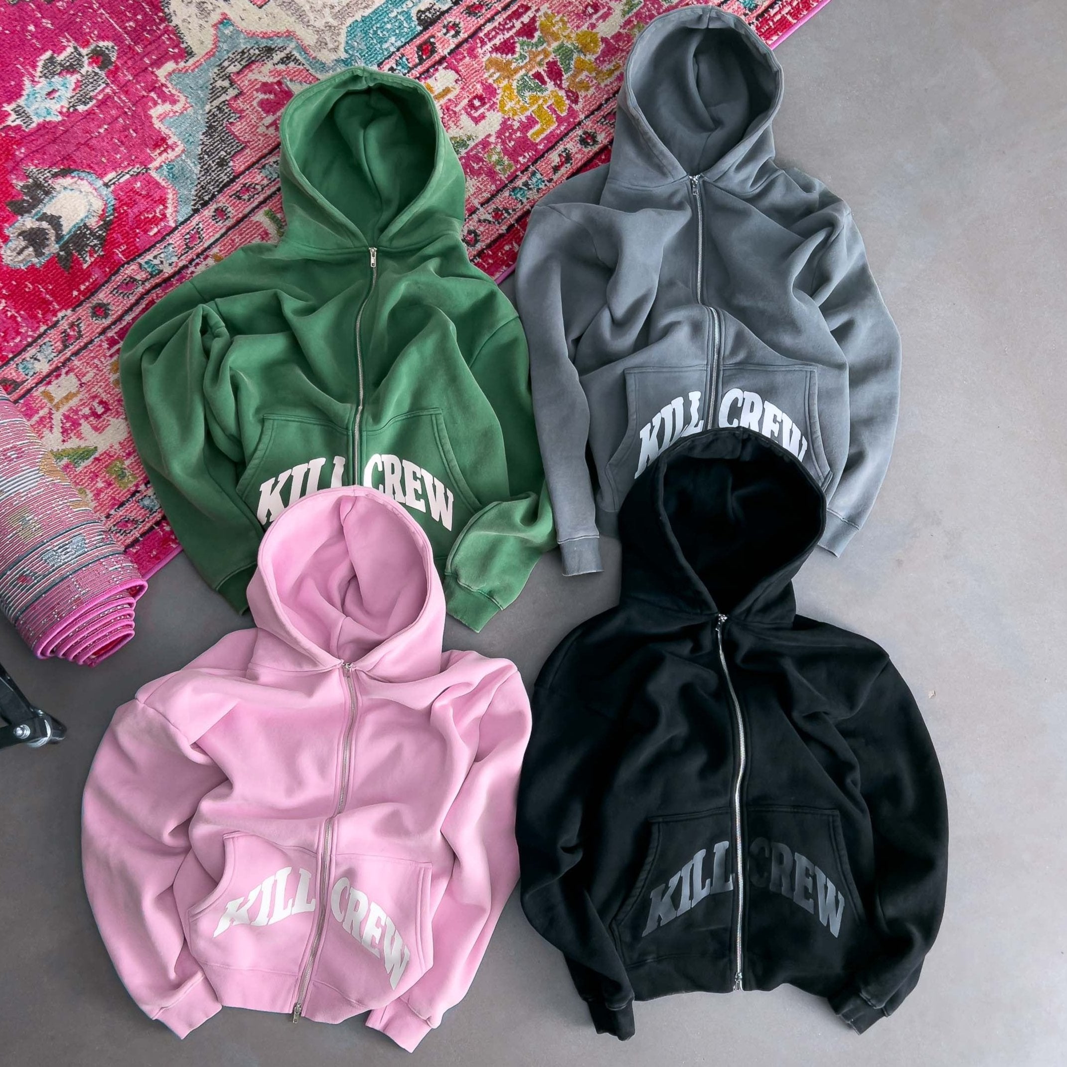 OVERSIZED LUX KILL CREW ZIP UP - BLACKOUT – Kill Crew