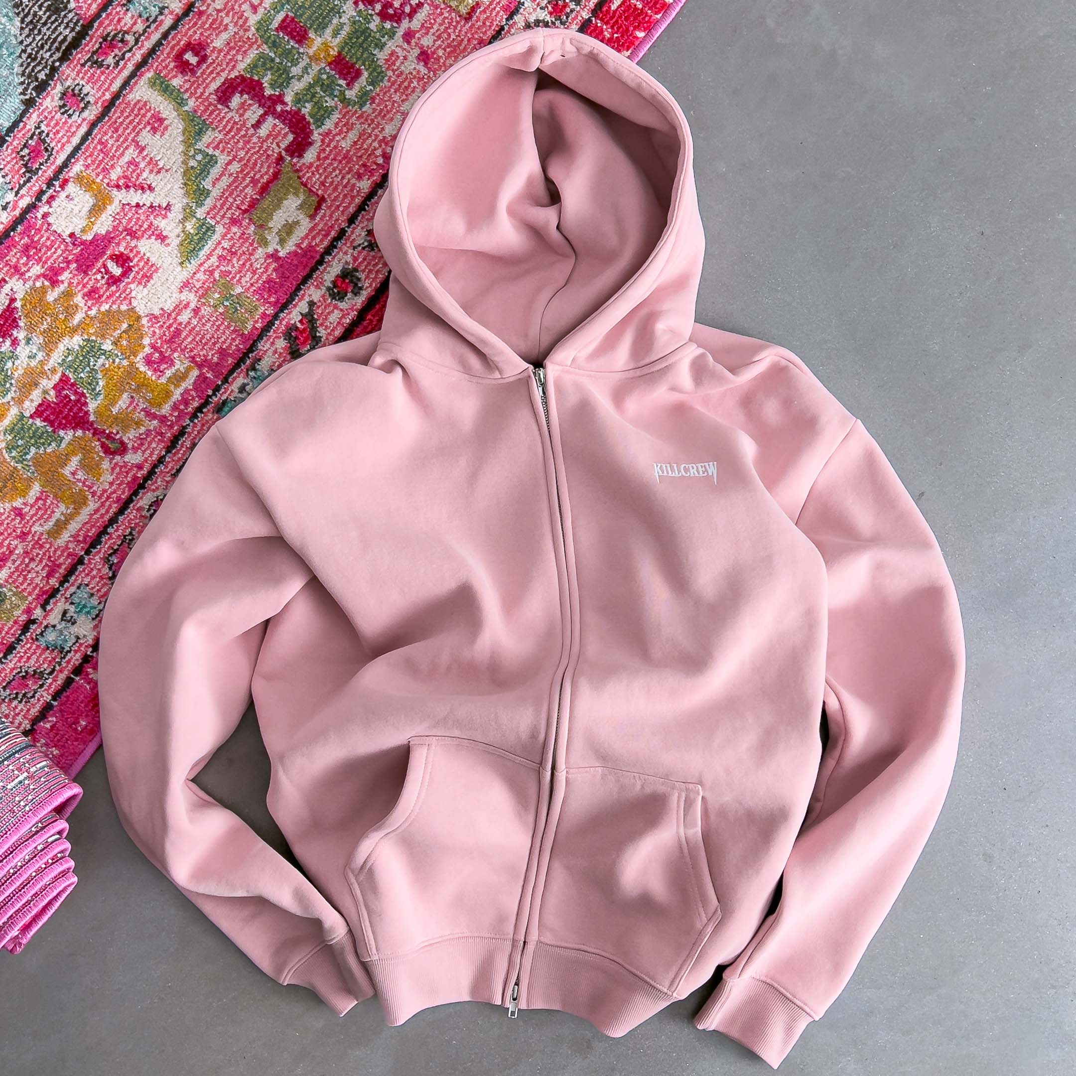 OVERSIZED LUX "SIMPLE" ZIP UP - ROSÉ
